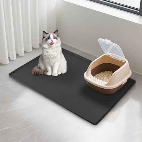 Katzenklo Matte Silikon 86x56 cm, Wasserdicht mit Hohem Rand | XXL-Abdeckung, Hoher Rand, Wasserdichtes Silikon, Leicht zu Reinigen, Vielseitig Nutzbar