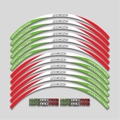 17 Pollici Adesivi Moto Rim Decalcomanie Ruote Nastro Riflettente Della Banda Per DUCATI HYPERMOTARD 939 821 796 950 1100 Adesivo ruota(Color2)