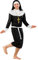 tectake dressforfun Herrenkostüm Nonne Kloster Schwester | Weit geschnittene Robe | Nonnenkragen | inkl. Bindegürtel & Kopfbedeckung (XXL | Nr. 300503)