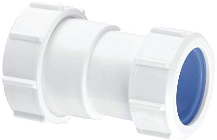 McAlpine S28L-ISO Straight Connector-Multifit x European Pipe Size, White