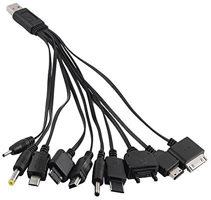 homiki Multi-Chargeur de téléphones Portables 10 en 1 Câble de Charge USB Universel pour iPod/iPhone/PSP/Appareil Photo/Nokia/HTC/LG/Samsung