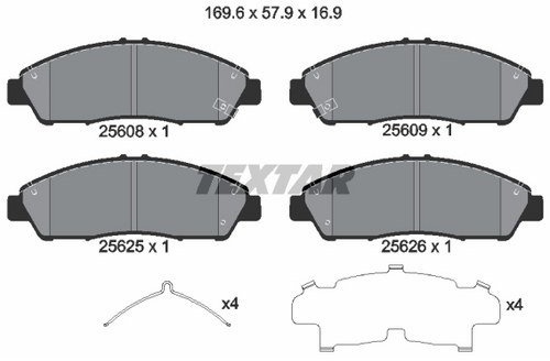 TEXTAR Bremsbelagsatz, Scheibenbremse 2560801 | Kompatibel mit: HONDA PILOT