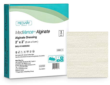 MedVance TM Alginate – Kalziumalginat-Verband, 10 x 20 cm, Schachtel mit 5 Verbänden