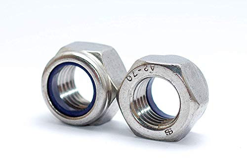 Sechskantmuttern M20x1,5 DIN 985 Stückzahl 10 Edelstahl A2 mit Klemmteil Feingewinde Klemmmutter Sicherungsmutter Stopmutter