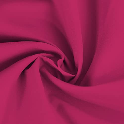 Plain Solid Dyed Polycotton Pre Shrunk Fabric Material Linings Dress Making Crafts Home Décor Table Cloth Sheeting Quilting | 60+ Colours | 45” - 112 cm Wide (Sold by The Metre, Hot Pink)