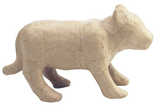 Décopatch SA197C - One Brown paper mache stand - Size: 20x7x11.5 cm, Tiger - DIY - Customisable Décor - Completely Personalise - Creative Leisure Activity