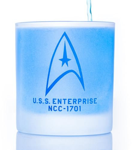 Star Trek The Original Series Command Badge Whiskeyglas, offiziell lizenziert, Premium-Qualität, handgefertigte Glaswaren, 325 ml, perfektes Sammlerstück Geschenk für Serienliebhaber