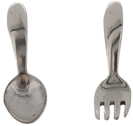 Touch Jewellery 925 Sterling Silver Fork and Spoon Design Stud Earrings
