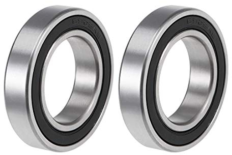 sourcing map 6905-2RS Rillenkugellager Z2 25mm x 42mm x 9mm Doppelt abgedichtet Kohlenstoffstahl 2Stk