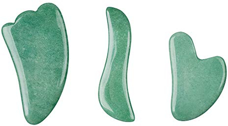 3-teiliges Set Gua Sha Board Naturstein Gesichtsmassage Schaben Gesundheitspflege Massagewerkzeuge