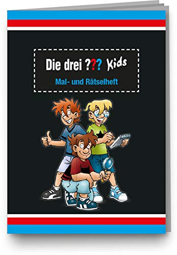 Mal- und Rätselheft * DIE DREI ??? KIDS * mit 12 Seiten in DIN A6 | perfekt als Mitgebsel oder Geschenk | Malbuch Detektiv Detektive Malen Malblock Kinder Fragezeichen