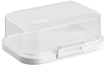 1x Hochwertige Stapelbare Butterdose mit Verschluss, Plastik-box-dose, Perfekte Ordnung im Kühlschrank BPA-Frei Mehrzweck Creme-Weiß