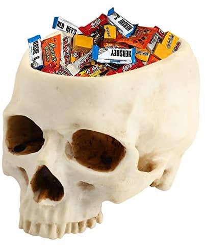 Runmeihe Halloween Süßigkeiten Schüssel Deko, Ornamente in Horror Schädel förmiger, Dekoration Totenkopf für Candy Bowl, Blumentopf