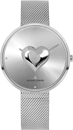 Jacques Lemans Damen Uhr Design 1-2092L Edelstahl, Herz