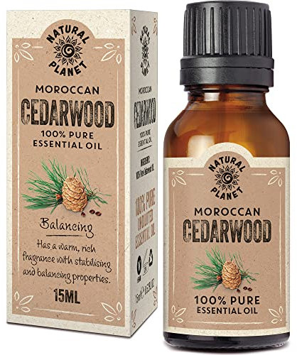Natural Planet Moroccan Cedarwood Essential Oil 15ML Natural 100% Pure & Undiluted Therapeutic Grade Pure, Cruelty Free