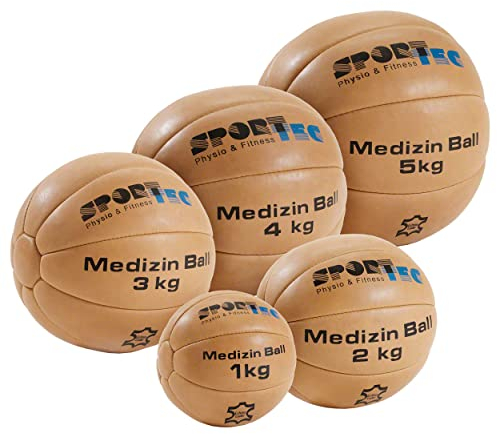 Sport-Tec Medizinball-Set aus Leder 5-TLG., 1-5 kg