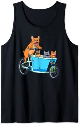 Süße Comic Hunde auf Cargo Fahrrad Tank Top