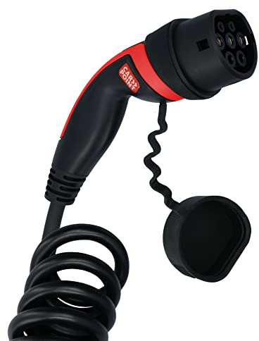 Carpoint Cavo di Ricarica a Spirale per Veicoli elettrici Tipo 2>2 32 AMP monofase 6 Metri
