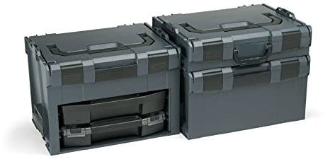 Bosch Sortimo Anthrazit L-BOXX 102 + 238 + 306 inkl. i-BOXX und LS-Schublade mit Sortierset C3 | L-BOXX Werkzeugkoffer mit Einlage