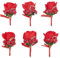 craspire Set Mit 6 roten Rose Ansteckblume Bräutigam Und Trauzeuge Ansteckblume Rose Corsage Herren Ansteckblume Set Für Bräutigam Trauzeugen Hochzeit Abschlussball, Hochzeitsdekoration Blumen