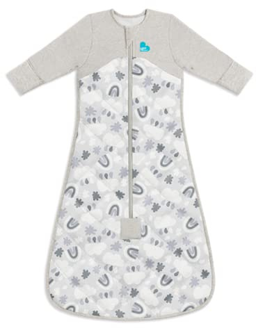 Love To Dream Warmer Baby-Schlafsack aus Bio-Merinowolle (6–18 Monate), superweicher, temperaturregulierender Schlafsack, 2,5 Tog, warme tragbare Decke, Grau, Von Hebammen empfohlen