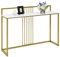 LIFEZEAL Konsolentisch Marmor, Schmaler Eingangstisch mit Metallgestell, Moderner Flurtisch in kandinavischer Stil, Multifunktionaler Beistelltisch für Wohnzimmer Flur, 120x32,5x88cm, Gold (Weiß)