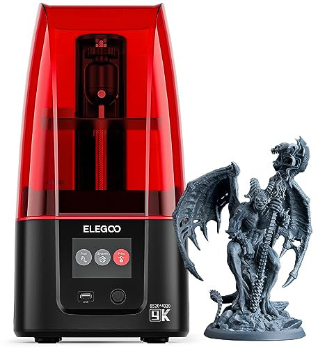 ELEGOO Mars 4 Imprimante 3D MSLA en Résine à Photopolymérisation UV avec Écran LCD Monochrome 9K de 7 Pouces, Imprimante 3D Résine, Taille d'impression de 153,36x77,76x175 mm³ / 6,04x3,06x6,89 Pouces