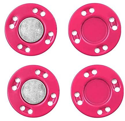 ezqnirk 5 Paar Adsorptionsschnalle Knöpfe Unsichtbare Metall Knopf Nähzubehör,Rose Red,20mm