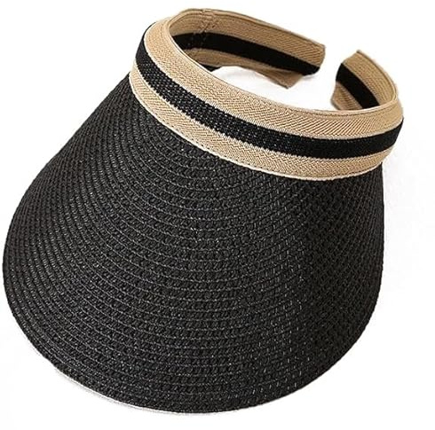 Women's Girls Summer Large Brim Straw Sun Visor Peaked Hat Headband Cap UK
