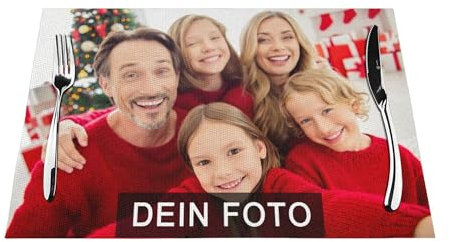 LLLGSH Tischset mit Foto personalisiert – Gestalten Sie Ihr eigenes Tischset – Personalisierbares Tischset Bedrucken – Tischset-Geschenk für Geburtstage, Weihnachten, Freunde, Familie – 45 x 30 cm