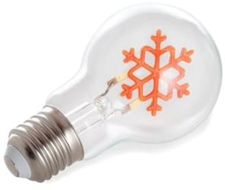 Vellight LED-Lampe in Glühlampenform, Schneeflöckchen, dekorativ, goldfarbenes Filament, 2 W, E27, 60 lm, Lebensdauer, 25000 h