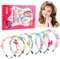 Haarreifen Mädchen DIY Set für Kinder - Bastelset Kinder ab 6 Jahre - Mode Mädchen Haarschmuck Bastelsets - Kreatives Geburtstagsgeschenk - Spielzeug Basteln Mädchen 6 7 8 9 10 11 12 Jahre Alt