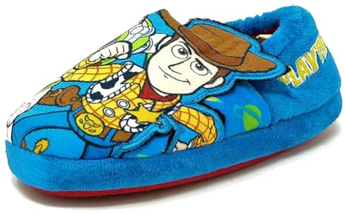 Disney Toy Story Buzz Lightyear Woody Jungen Hausschuhe für den Innenbereich, Größen 39-47, Mädchen, Kinder, Unisex, blau, 27 EU