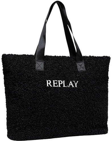 Replay Damen Shopper aus Kunstfell, Schwarz (Black 0098), Onesize