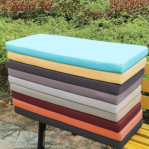 Xpnit Weiche Dicke Bank Kissen Sitzpolster 2/3 Sitzer wasserdicht,100x45/100x50cm Gartenbank Sitzkissen Pad für Esszimmer Haus Innen Außen (100x50cm,Gelb)