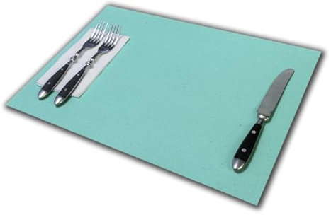 Tovagliette di carta VERDE ACQUA monouso | Confezioni da 500 fogli | Formato cm 30x40 | FORTE: 180 gr.mq. | Sottopiatto o copritavolo ideale per ristoranti | Simil carta paglia