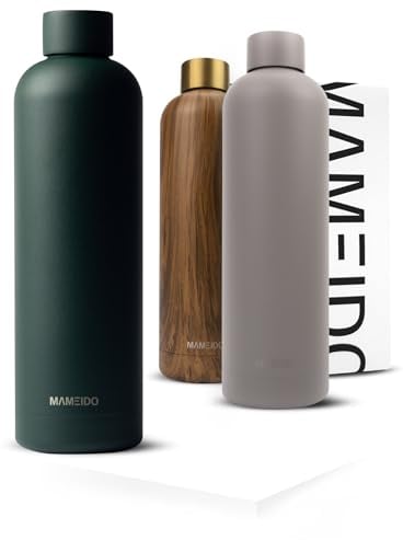 MAMEIDO Botella termica 750ml - Botella agua acero inoxidable antigoteo, Botella agua termica sin BPA, Botella termo para bebidas frías y calientes (Velvet Pine, 0,75l)