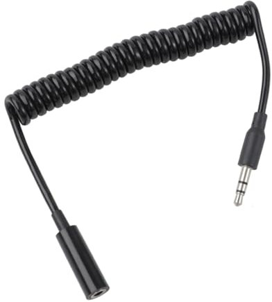 Veemoon 1m Earphone Audio Extension Cable Male to Female Bending Resistance Portable Flexible Spring Cord