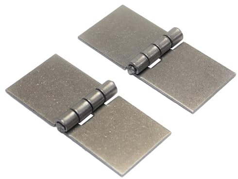 Heavy Duty Weldable Solid Steel Hinges - Pack of 2, 45 x 100 mm, Welding Butt Hinges for Trailer Door, Heavy Gates