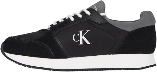 Calvin Klein Herren Runner Sneaker Sock Laceup Elegant, Mehrfarbig (Black/Charcoal Grey/Bright White), 42