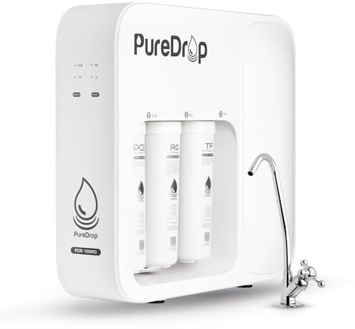 PureDrop PDR-100RO Sistema di filtrazione dell'acqua potabile a osmosi inversa a 3 stadi sotto il lavandino ad alta capacità 100 GPD Sistema senza serbatoio a flusso rapido