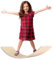 HIUOUIH Balance Board Kinder Wobble Board aus Holz Wackelbrett Wippe zum Balancieren Balancebrett für Motorik Training, Holzfarbe