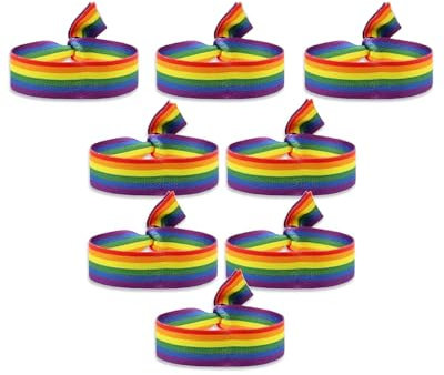UYRVAPE 8pcs Gay Pride Armband, Party Eintritt Armbänder, Regenbogen armband, LGBT Accessoires, Festival Armbänder, Eingangshandgelenk für Party, Events