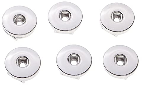 6 Stück Druckknöpfe zum Basteln und zur Schmuckherstellung – Anhänger aus Zinklegierung für DIY-Armbänder, Halsketten und mehr – Silber, 2 cm