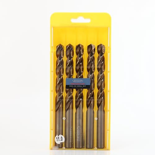 Lot de 5 forets hélicoïdaux en acier rapide M35 HSS pour perceuse/visseuse - 11 mm