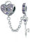 Love Heart Lock And Key Chain Charm Bead Genuine 925 Sterling Silver Compatible With Pandora Bracelet