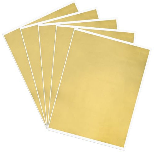 5 Feuilles Cartes à Gratter, 23.5 * 20cm Autocollant à Gratter, Cartes Étiquette Rectangle, Scratch Card Sticker pour DIY Carte Postale Surprise Secret, Scrapbook, Fête, Cadeau - Or