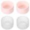 PATIKIL Silicone Boot for Tumbler Boot, 4Pcs Bottom Sleeve Protector Protective Sleeve for Water Bottle Car Travel Cup, Transparent/Dark Pink