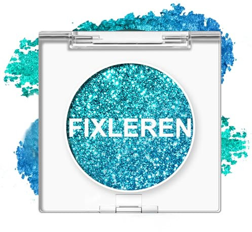 Fixleren - Lidschatten - Highlighting Eyeshadow,Glitter Chamäleon Lidschatten Make-up Palette, Langanhaltend ,Weiche Textur,Bühnen-/Party-Make-up. (Blau-10)