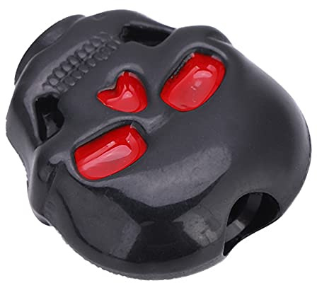 Tuning -PEG -Kappe mit Schädel -Tuning -PEG -Kappe, Tuning der Schlüsselkappe für E -Gitarre, Exquisites Plattiertes Erscheinungsbild, Perfekte Dekoration, Tolles (BLACK)